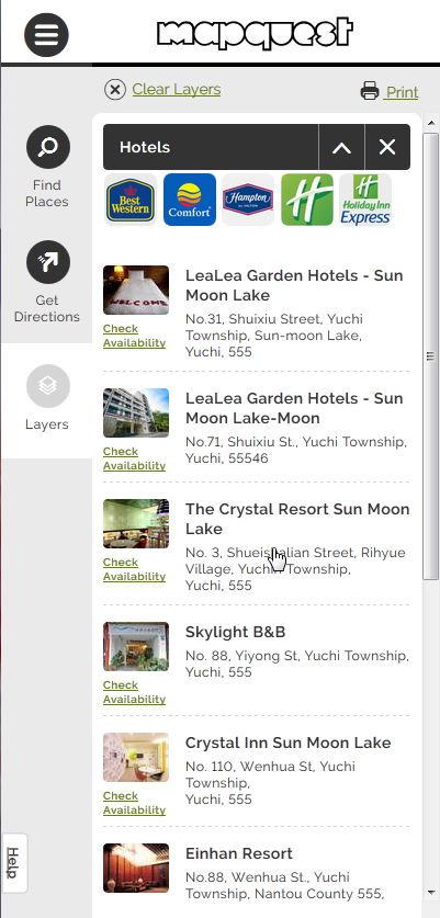 MapQuest-hotel-lisst